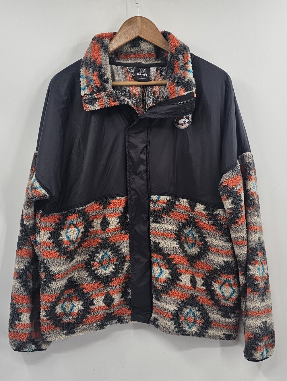 Buc-ee's Aztec Fleece Jacket Gray & Orange Size XL